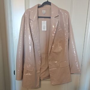 a new day Shimmering Blazer - Light Pink